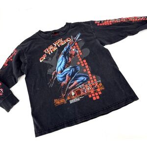 VTG Y2K Spiderman 2 YOUTH Medium Graphic Promo T Shirt Long Sleeve‎ 2002